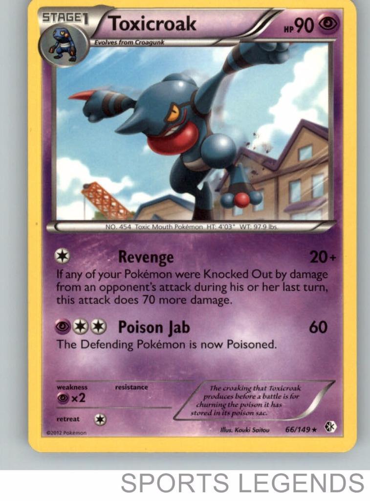 2012 pokemon Boundaries Crossed rare Toxicroak 66/149