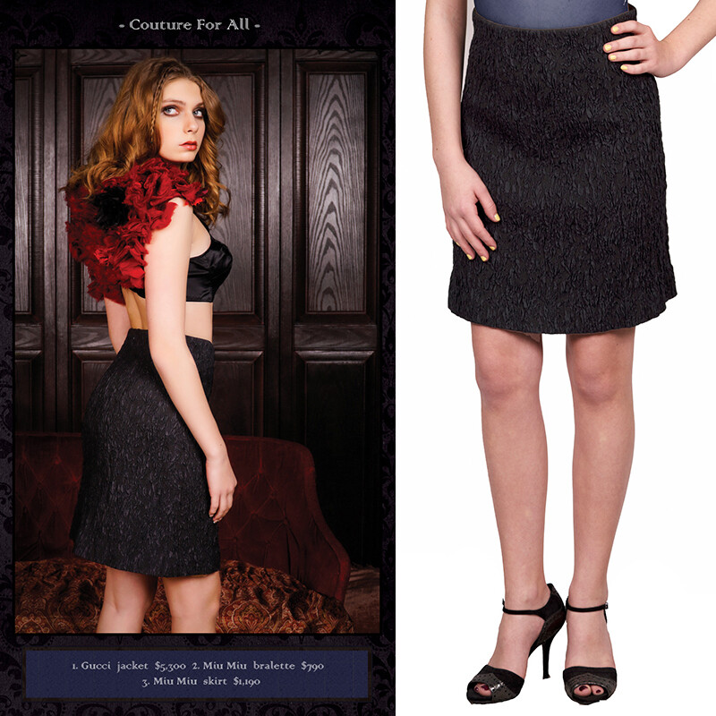 SZ 42 NEW $1190 MIU MIU RUNWAY VINTAGE 2009 Black Silk