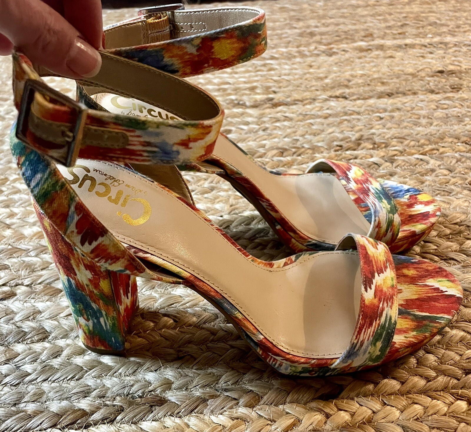 Sam Edelman Circus Platform High Heel Strappy Shoes Size 9.5
