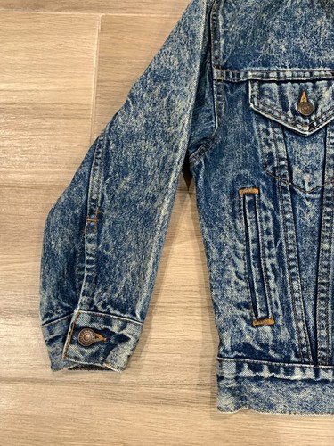 Vintage 80s Levi's Kids Denim Jacket SMALL Blue Button Up Trucker USA Outdoor - Picture 7 of 16