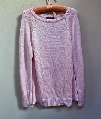 Chaps Womens XL Sweater Knit Long Sleeve Crew Neck Pullover Pink Lightweight New
