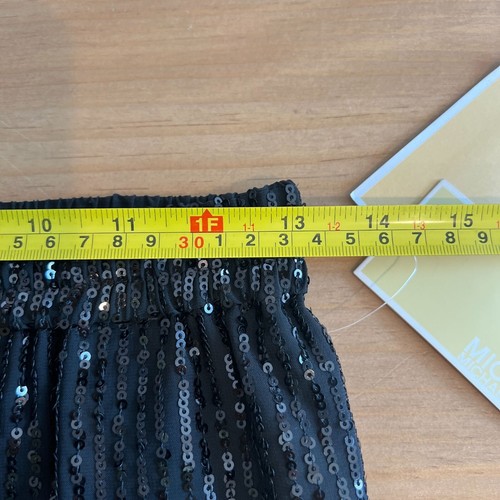 Michael Michael Kors Women's XS Sequin Cropped Wide-Leg Pants Xtra Small Black - 第 8/10 張圖片