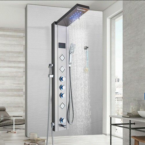Pannello colonna doccia idromassaggio inox pioggia cascate led soffione doccia - Foto 249 di 250