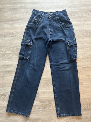 RRL Denim Cargo Pants 90’s Vintage Vintage Meister Cargo Men's Wide Leg Jeans Heavy Weight 33x32 Y2K