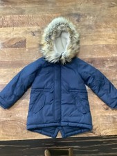 crewcuts girls Insulated Sherpa Lined Navy Blue Winter Coat Sz 4/5