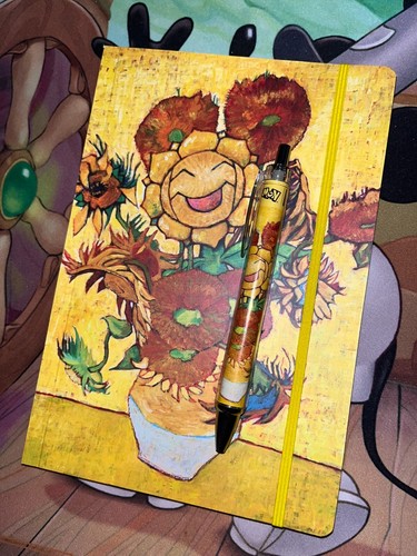 Pokemon Van Gogh Museum Exclusive Sunflora Writing Set Journal Booklet + Pen - Picture 2 of 3