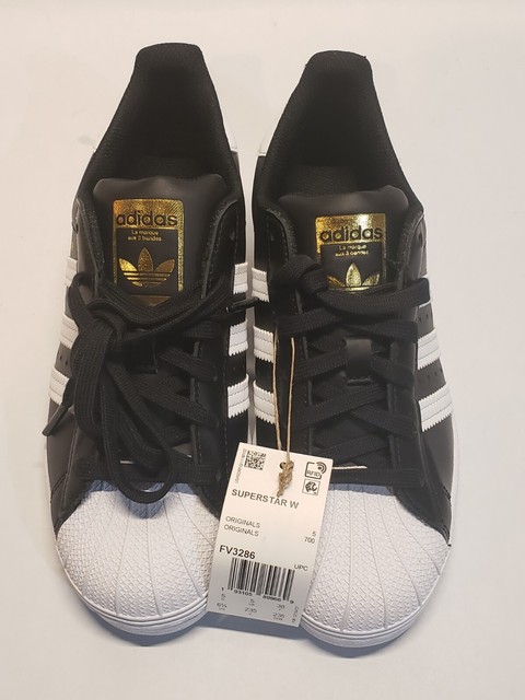 Size 6.5 - adidas Superstar Black White 