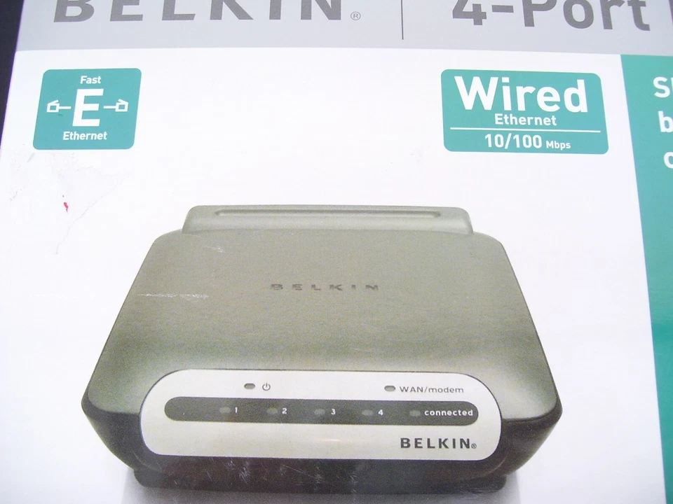 4-PORT 10/100 ROUTER NETWORK WIRED ETHERNET BELKIN F5D5231AU4 - Image 2 of 4