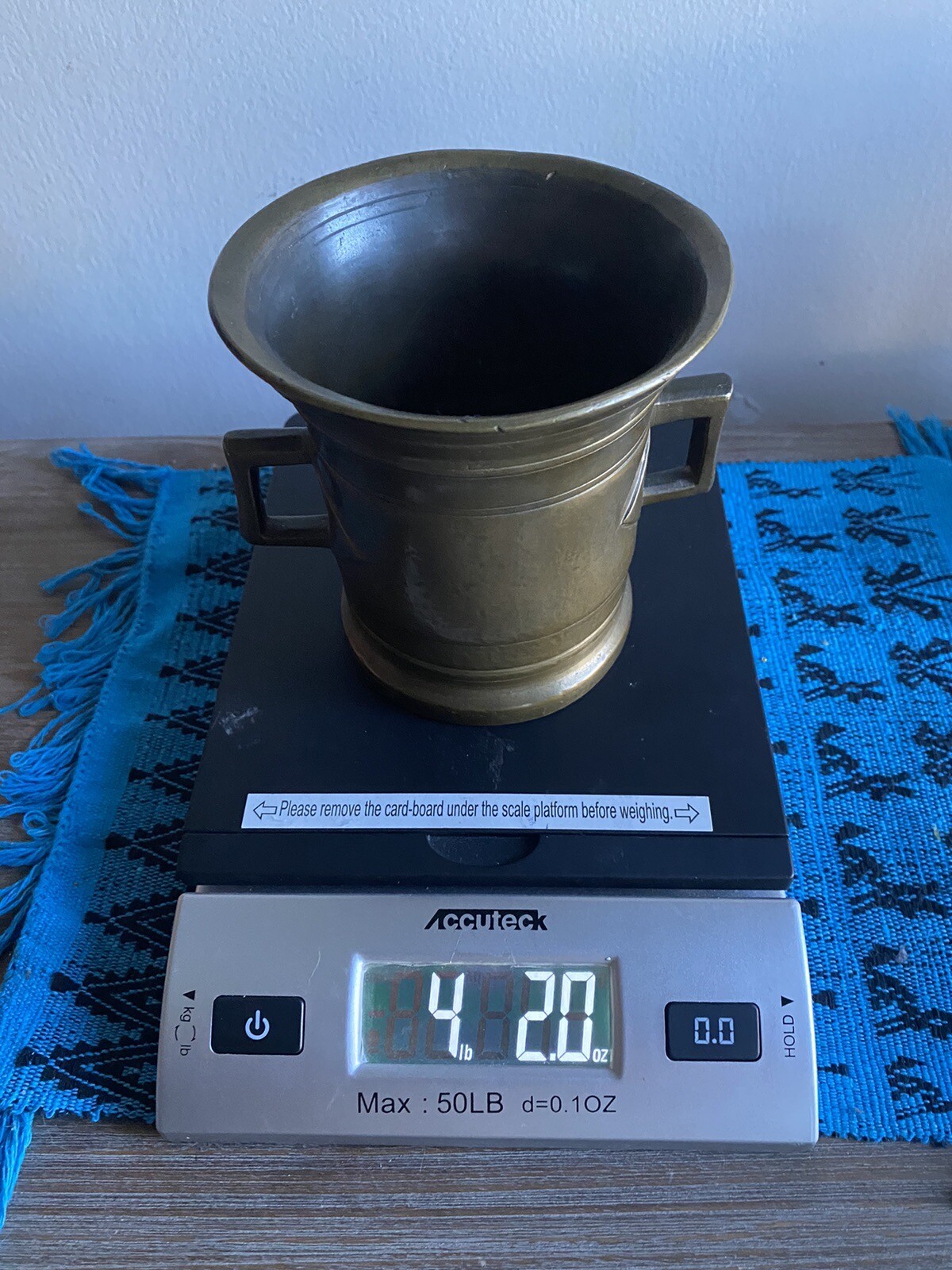 Antique Heavy Brass Mortar and Pestle eBay