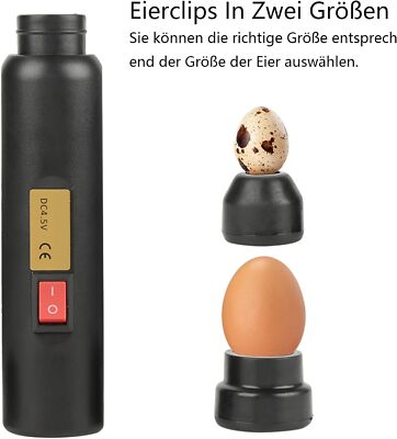 Produktbild von 2x Eier-Schierlampe – LED, 3 Modi, Wasserdicht – Für Hühner-, Enten- & Wachteleier – Inkl. Taschenlampenfunktion