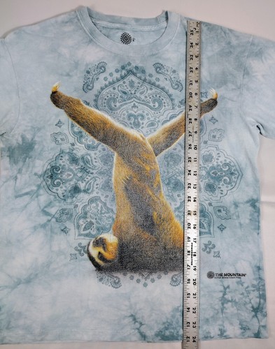 Camiseta The Mountain Sloth Postura de Yoga Al Revés Azul Tie Dye Adulto Talla S 2019 - Imagen 5 de 5