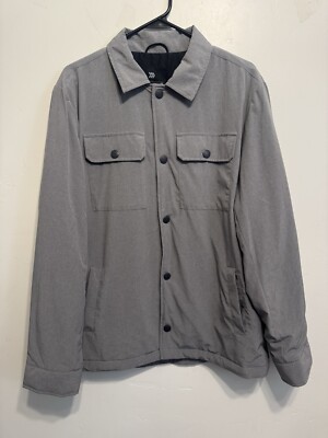 Mens Grey Super Soft Comfort Button Down Shirt Jacket All in Motion Size M
