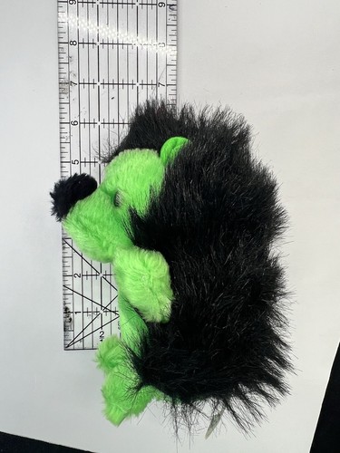 Cute Green And Black Hedgehog Plush 6 Inch Green Stuffed Animal Hanging - Picture 8 of 8