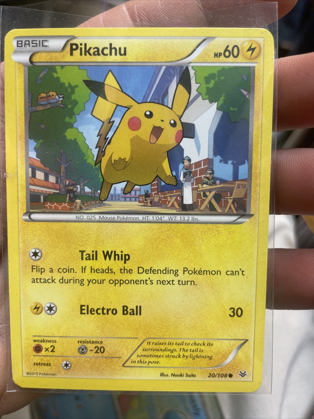Pikachu 20/108 Roaring Skies XY 2015 Pokemon TCG Card NM-Mint