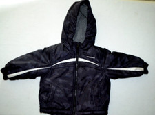 London Fog Toddler Boys Black Puffer Jacket Coat Size 2T Gray lined hood