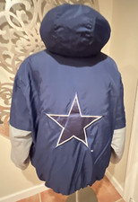 Logo 7 Dallas Cowboys Coat XL Blue Game Day NFL Football Jacket Zipper VINTAGE
