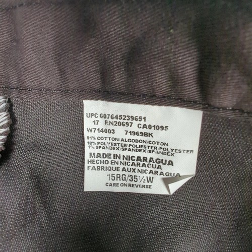 Dickies Pants Junior 15 R 35 x 31 Brown Zip Fly Stretch Flat Front Flare Leg NEW - Picture 12 of 18