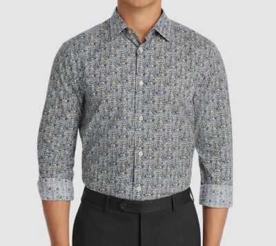 $260 Paul Smith Men's Blue Soho Floral Print Slim Fit Shirt Size