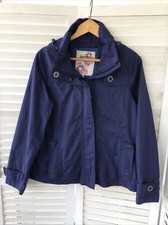 Mantaray 12 Dark Blue Navy Jacket Coat Popper Pockets & Hood Zip Front Light