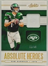 Sam Darnold SSP /49 2020 Panini Absolute Heroes Memorabilia Patch #AH-19