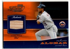2002 Playoff Piece of the Game Baseball Roberto Alomar BAT METS