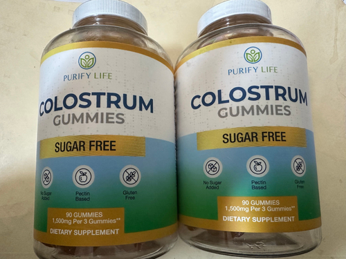 2 Stück Purify Life zuckerfreie Rinderkolostrum Gummis - 90 ct EA - 08/26