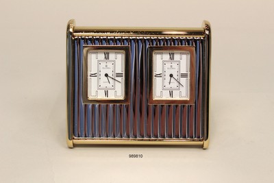 Ellora  Tischuhr mit 2 Zifferblättern., 10,0 x 9,0 cm, in Geschenkbox (989810)