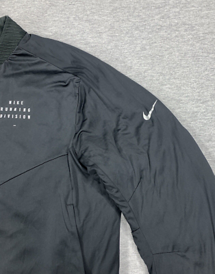 Nike Run Division Flash Reversible Black Bomber Jacket Zip Men's