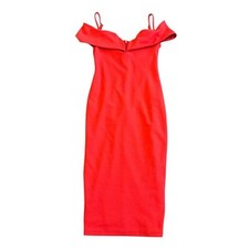 Noookie Bold Red Off-Shoulder Fitted Sheath Dress Spaghetti Strap Size Small