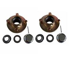 2 x 4" PCD TRAILER HUBS 4 STUD TAPER BEARING INCLUDING NUTS & CAP, UNBRAKED
