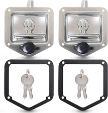 2-Pack T-Handle Latches Truck Bed Tool Box Latch with Steel Key Locks RV Camper