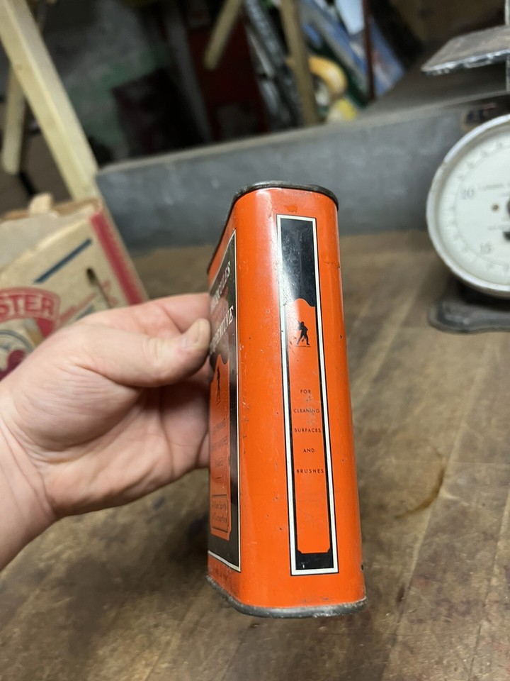 Vintage Old Hercules Steam Distilled Wood Turpentine Paint Metal Tin