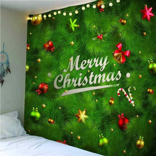 Christmas Green Tree 3D Wall Hang Cloth Tapestry Fabric Decorations Decor - Picture 6 of 6