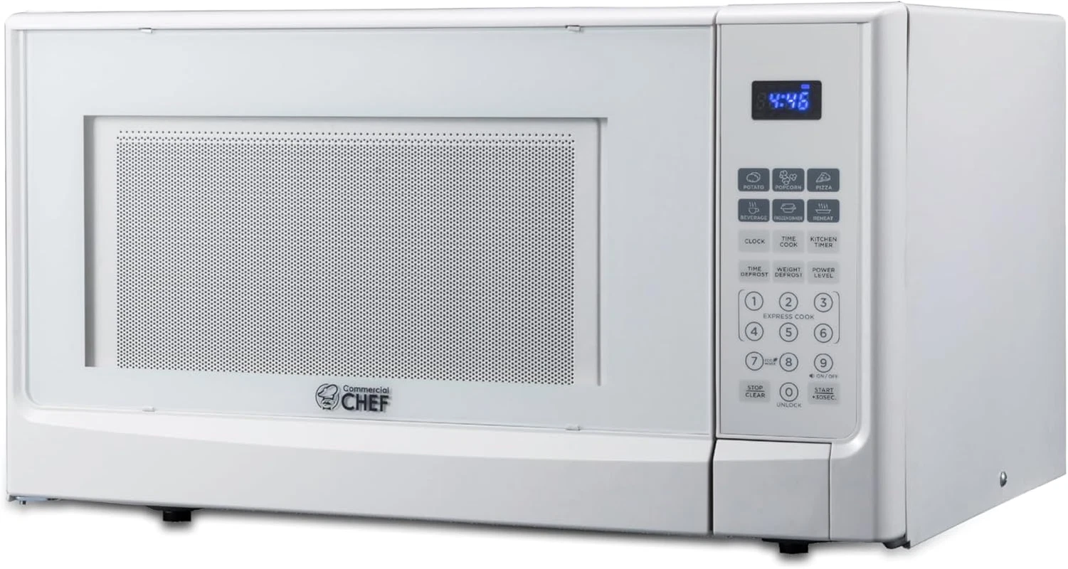 Compact 1.4 Cu Ft Microwave, 1100W, 10 Power Levels, Digital Control, White