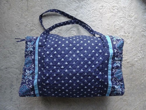 Bolso de lona grande estilo Taylor Layne V. Bradley azul floral de viaje nuevo con etiquetas - Imagen 8 de 8