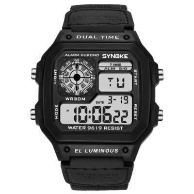Waterproof LED Large Multifunction Wristwatch Fashion Men's Sports Digital Watch