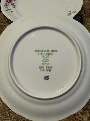 Montgomery Ward Style House Fine China Tea Rose Set Made in Poland Wardel 23pcs - Picture 7 of 7