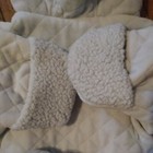 Little Me quilted pram snowsuit 6-9M blue sherpa lined hood bear ear bunting boy — photo 5