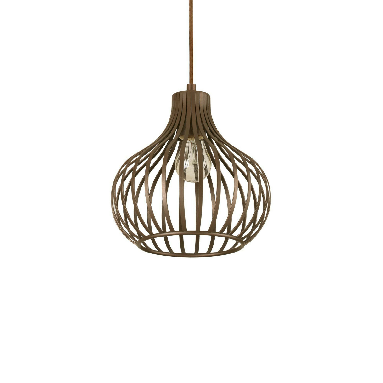 Sospensione Design DL0190 Vintage Moderno: Eleganza in Metallo Marrone