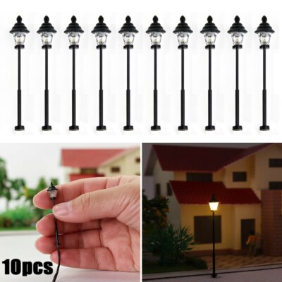 10-Pack OO Schaal Model Railway LED Lamp Posten, Plastic