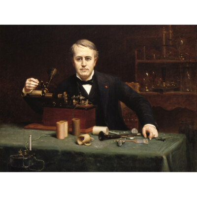 Abraham Archibald Anderson Thomas Alva Edison Leinwand Kunstdruck Poster
