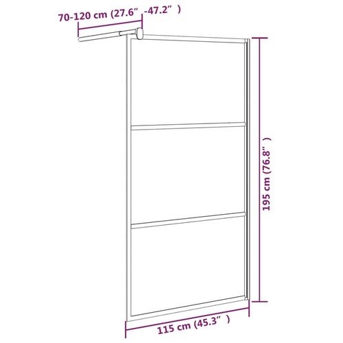 Lechnical Walk-in Shower Wall 115x195 Frosted Glass Black,Walk-in Shower L6A5 - Picture 7 of 7