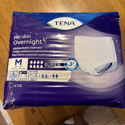 TENA ProSkin Overnight Super Incontinence Pants Medium White 14 Pack Breathable