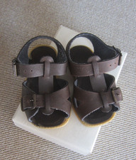 NIB Baby Boy Size 1 Faux Brown Leather Sandals Buckles Retailed for 24.99