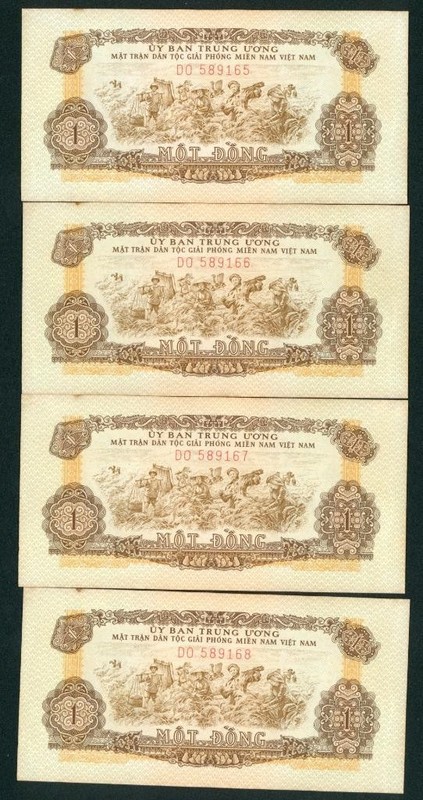 ((4 CONSECUTIVE)) 1963 1 Mot dong ((XF)) National Bank Vietnam ** CURRENCY