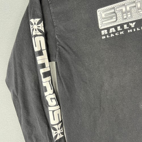 Vintage Sturgis Motorrad Rallye T-Shirt passt Medium verblasst 2004 Langarm Y2K - Bild 3 von 9
