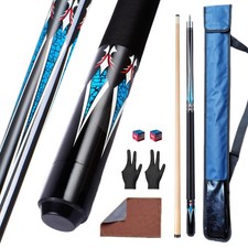 Pool Cue Stick Set,58" Billiard Cue Sticks,19/20 oz 1/2 Maple Billiard Pool S...