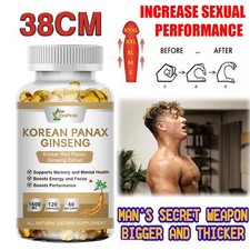 Korean Red Panax Ginseng 1600mg 120 Capsules - No Fillers Extra Strength NON-GMO