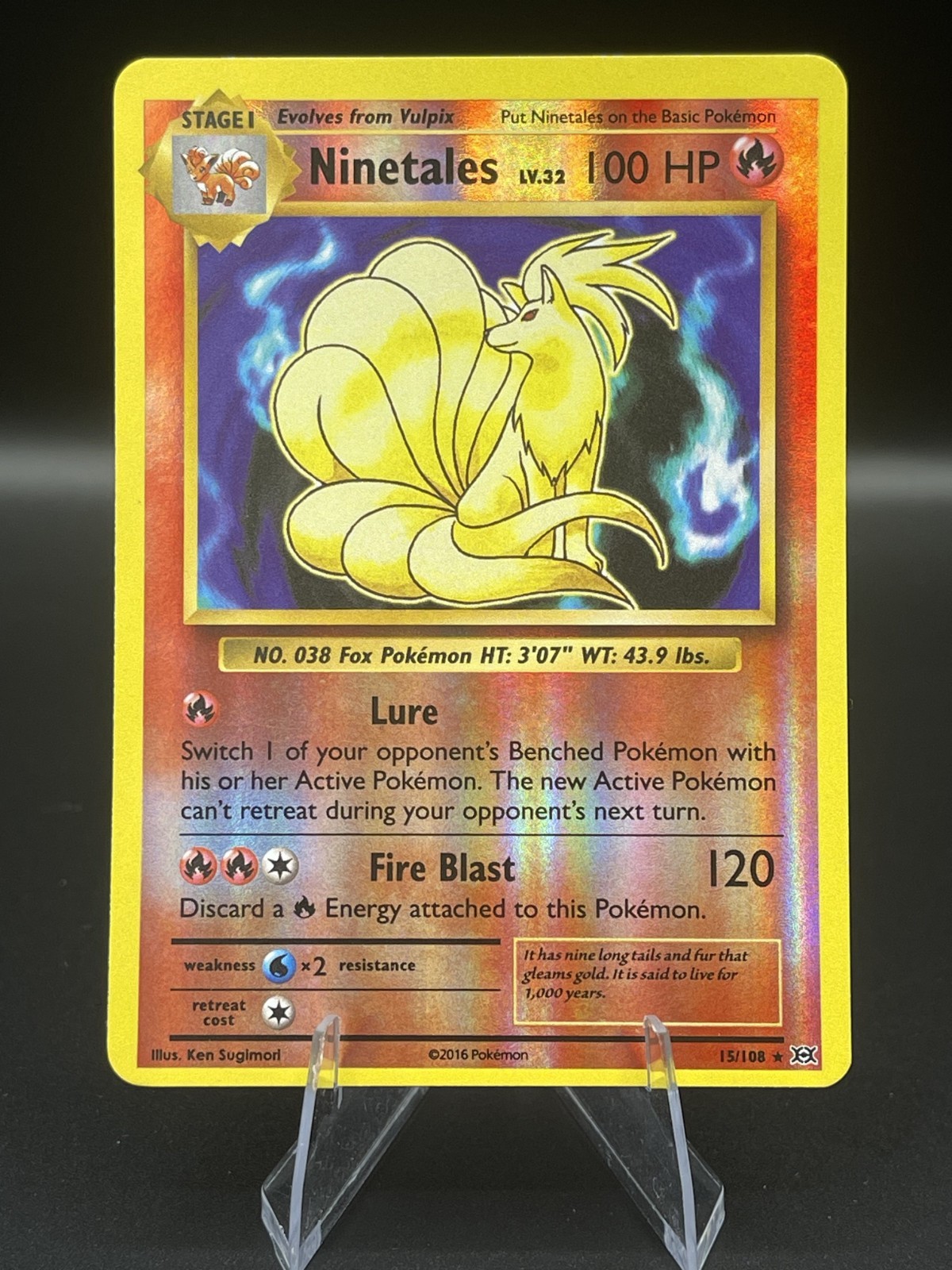 (NM) Ninetales Reverse Holo 15/108 XY Evolutions Pokemon TCG Card 319a-6