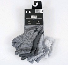 Under Armour Essential Low Cut Socks 6 Pack Gray Unisex 8.5-13 Men 10-14 Women